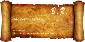 Beiner Remig névjegykártya